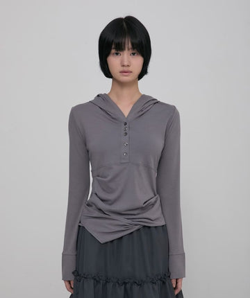 Asymmetrical Draped Hoodie